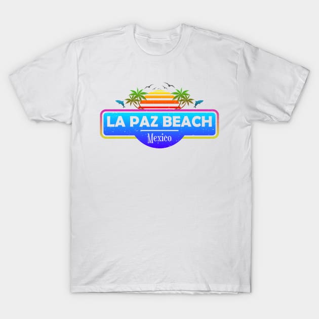 La Paz Beach Mexico, Tropical Palm Trees Sunset – Summer T-Shirt by Jahmar Anderson